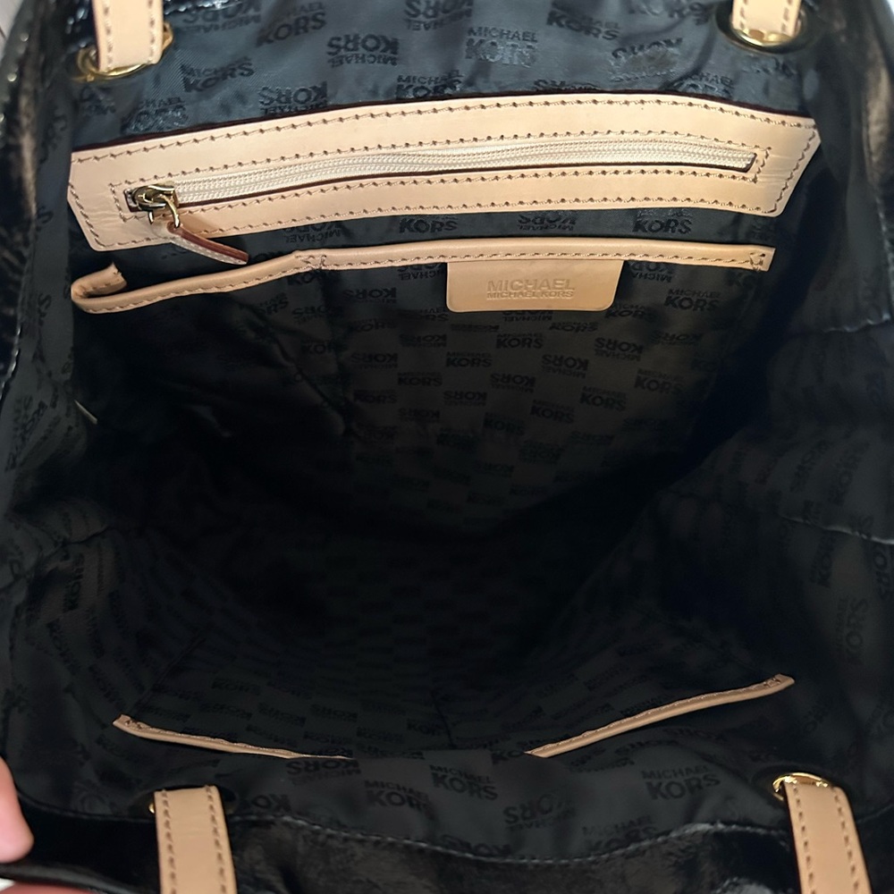 Michael Kors Black Patent Leather Tote Bag - Picture 9 of 11